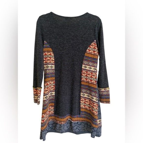 ADORE Knit Dress Aztec Coastal Cowgirl Patchwork Long Sleeve Southwest Large - Picture 5 of 12